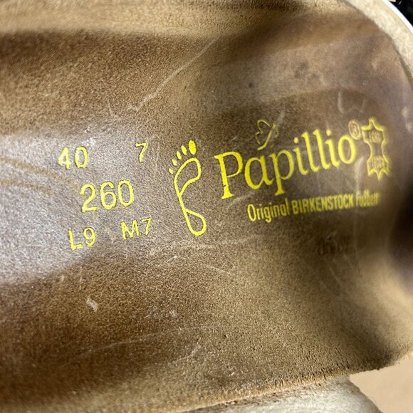 Birkenstock Papillio Gizeh Floral Print Toe Post Sandals Womens 9 Yellow Green - Picture 8 of 9